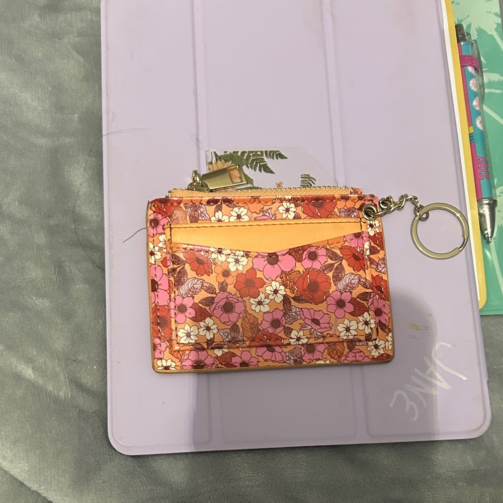 Floral Pink and Orange Card Holder